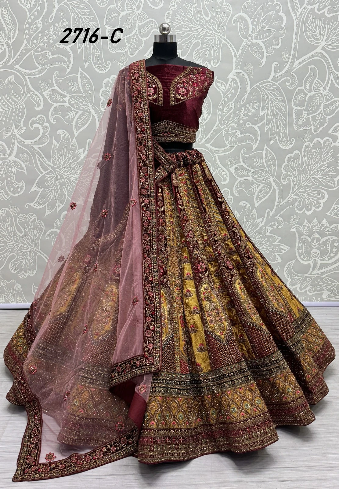 Anjani Art 2716A To 2716C Velvet Wholesale Lehenga Catalog — Wholesale Lehenga, MPA wholesale from Surat — view 4